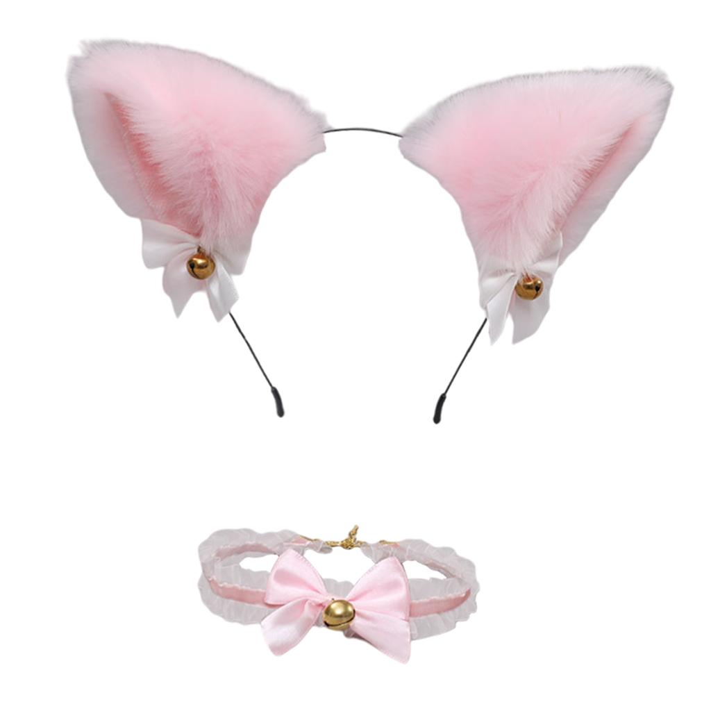 Cat Ears Head Hoop Hair Holder Hairband Headwear Accessories for Festival pink