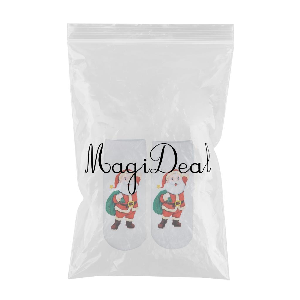 Fashion Low Crew Socks Chrismas Short Sock Breathable for Girls Boys Men Santa White