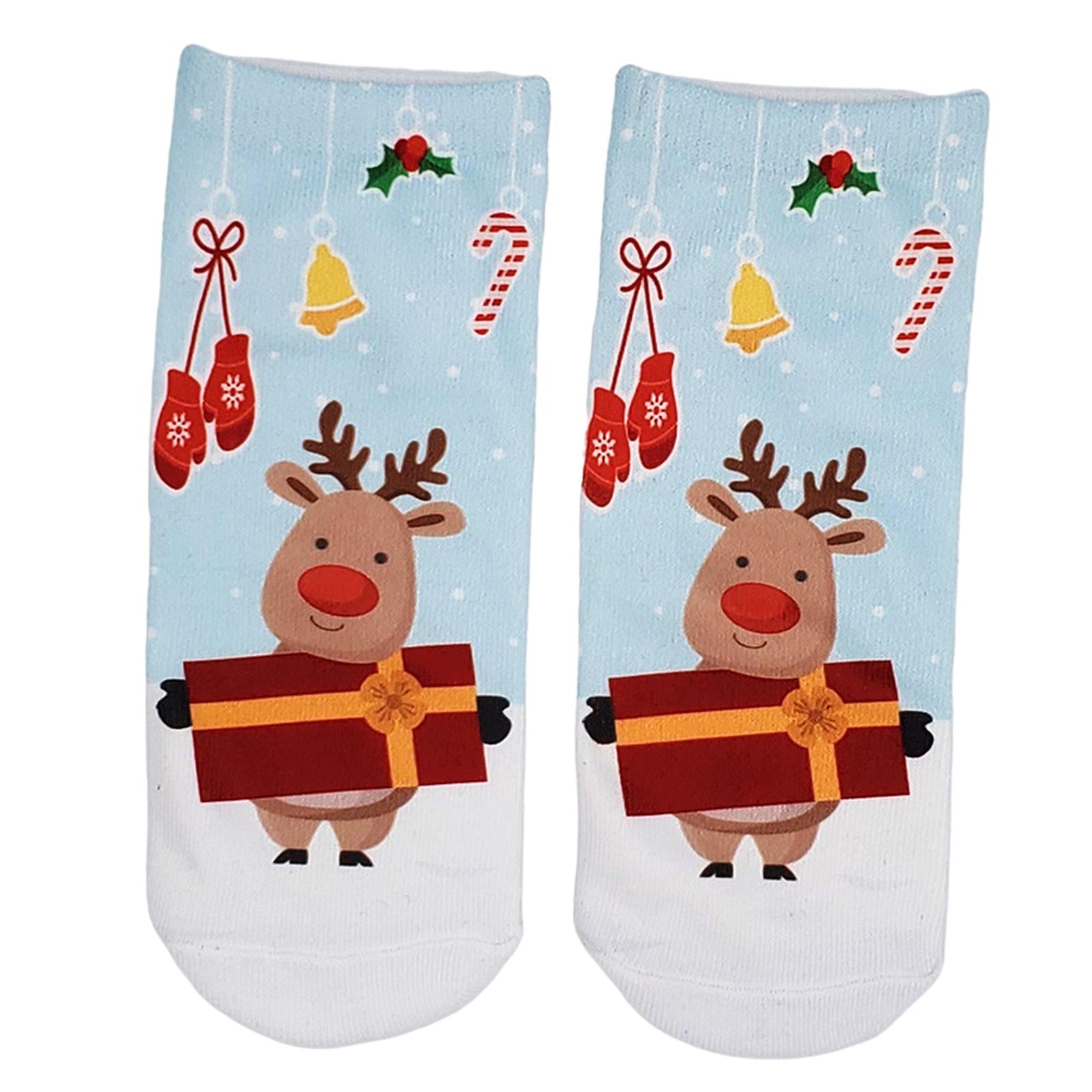 Fashion Low Crew Socks Chrismas Short Sock Breathable for Girls Boys Men Cute Deer Present