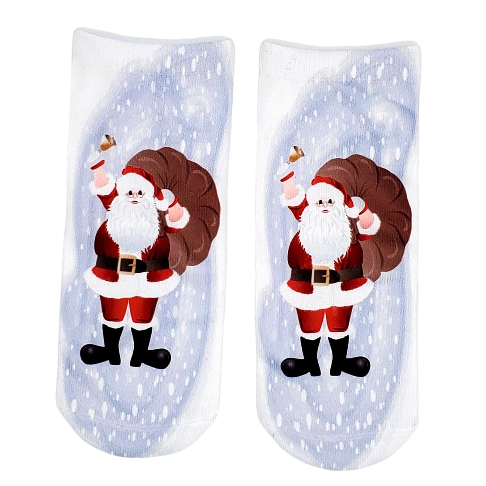 Fashion Low Crew Socks Chrismas Short Sock Breathable for Girls Boys Men Santa Purple