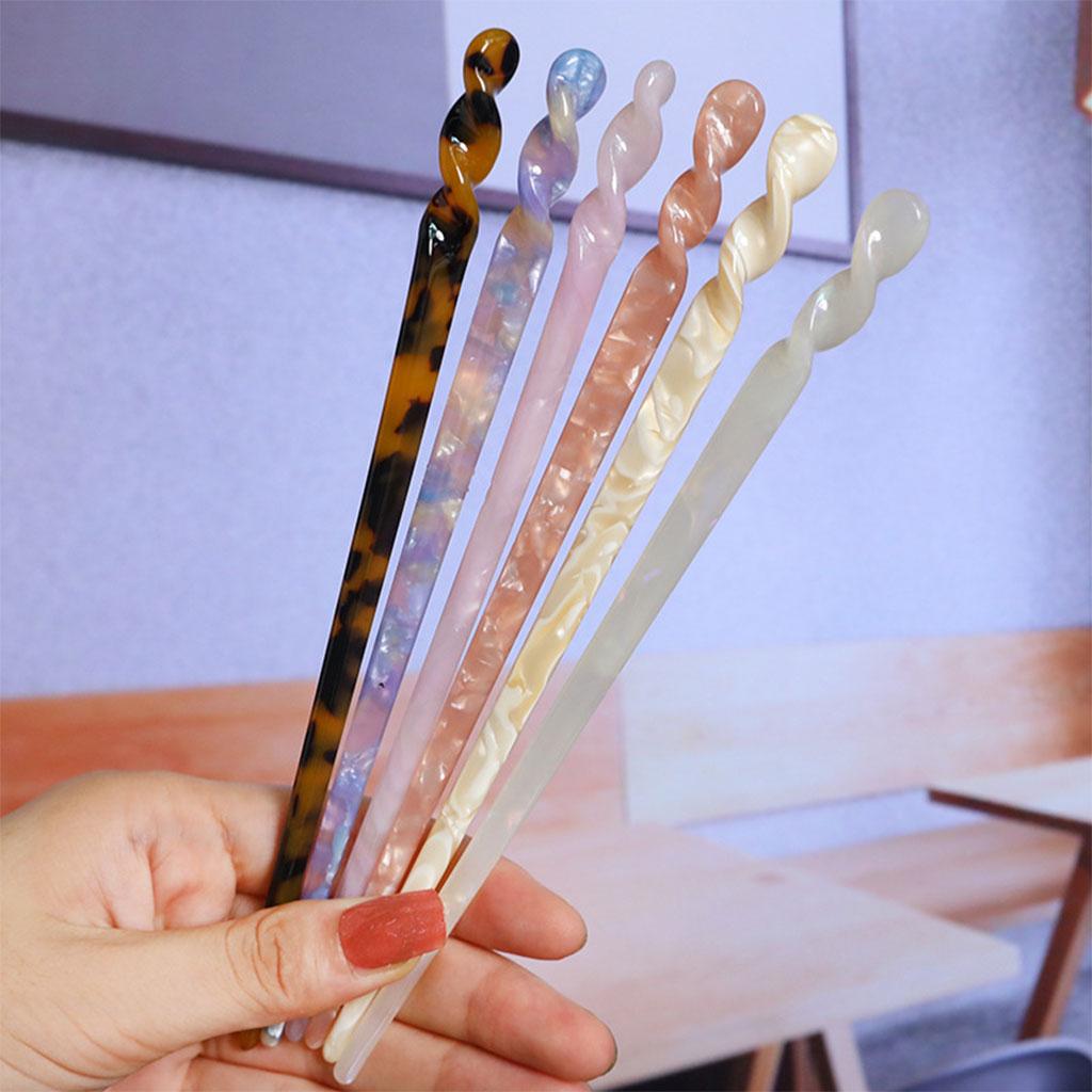 Acetate Hair Sticks Women Chinese Style Hair Accessories Hairpins Beige