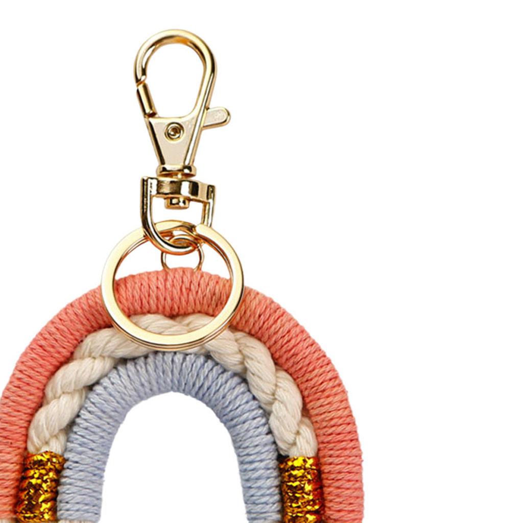 Rainbow Keychains Tassel Home Decor Handmade Boho Jewelry Making Pink