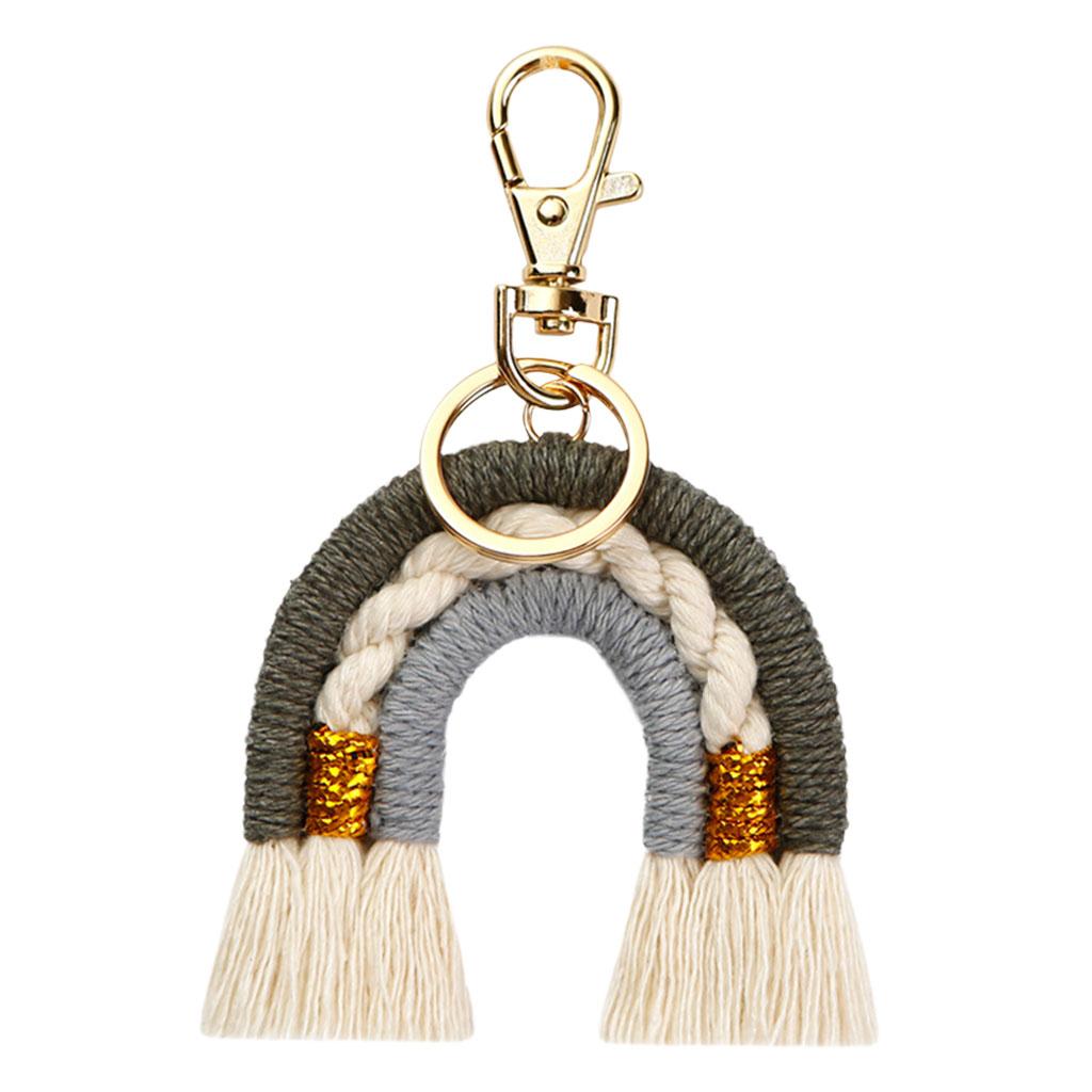 Rainbow Keychains Tassel Home Decor Handmade Boho Jewelry Making Ash