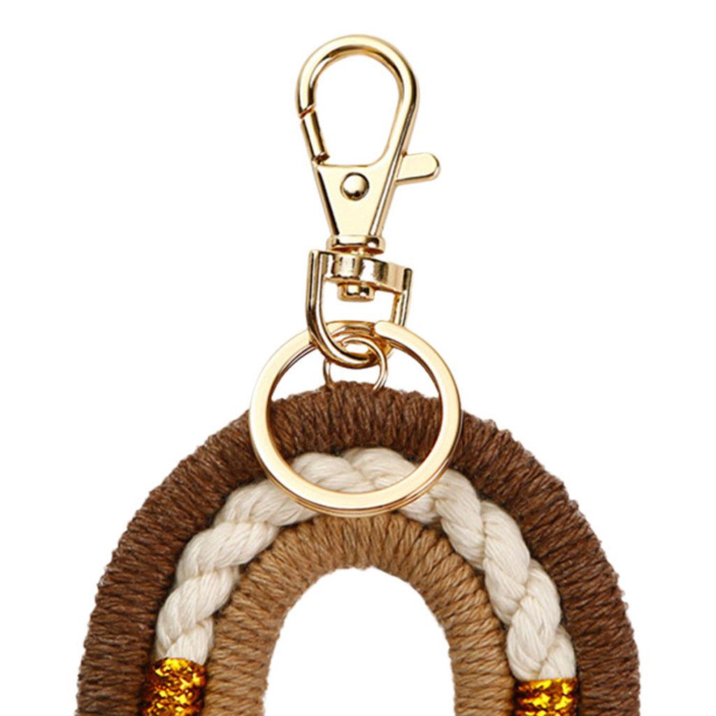 Rainbow Keychains Tassel Home Decor Handmade Boho Jewelry Making Brown