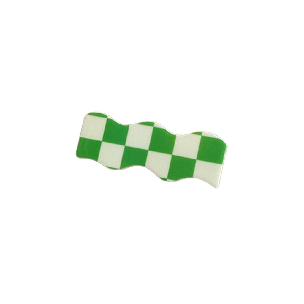 Hair Clip Checkerboard Hairpin Barrette Pins Girls Styling White Green