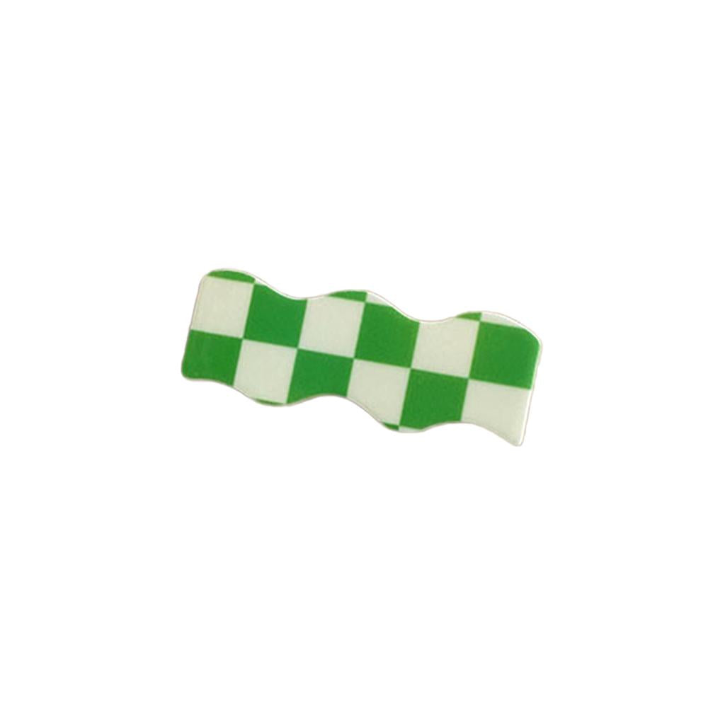 Hair Clip Checkerboard Hairpin Barrette Pins Girls Styling White Green