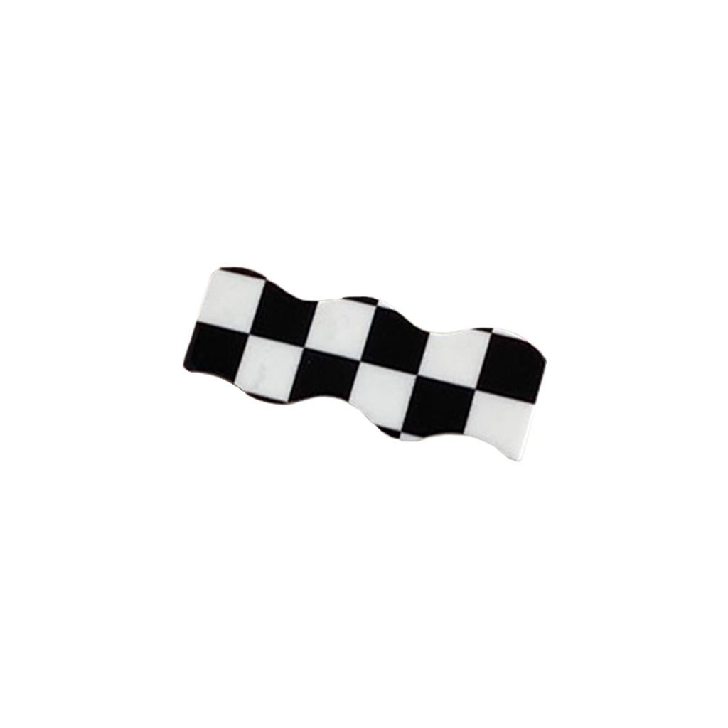 Hair Clip Checkerboard Hairpin Barrette Pins Girls Styling Black White