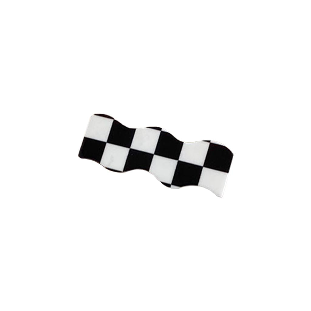 Hair Clip Checkerboard Hairpin Barrette Pins Girls Styling Black White