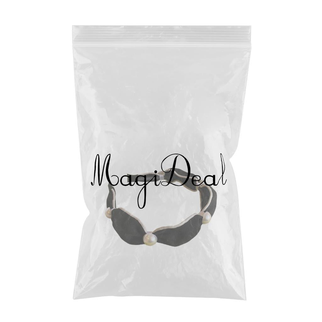 Wide Headband Headwear Bow Pearl Fashion Hair Accessories Hairband Black