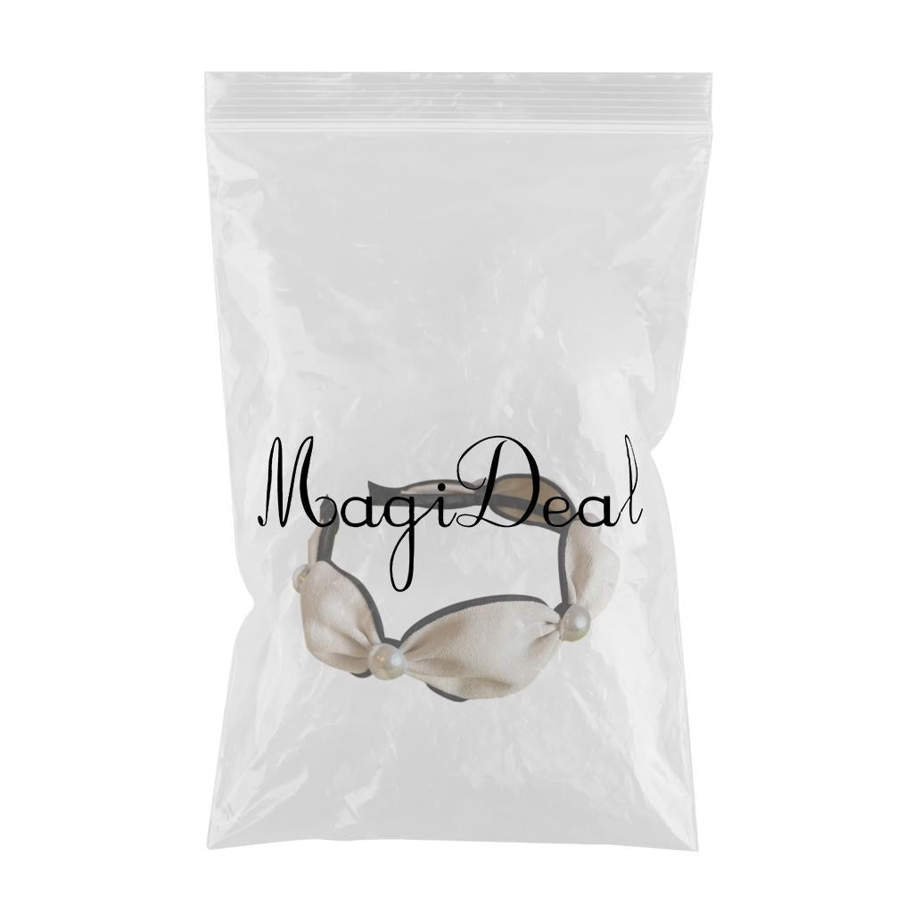 Wide Headband Headwear Bow Pearl Fashion Hair Accessories Hairband White