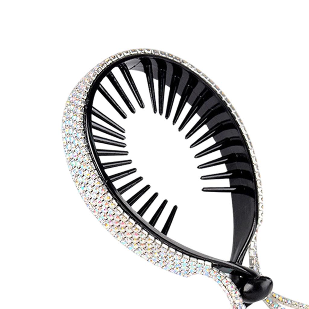 Women Hair Clip Rhinestone Hairpin Hair Claws Ponytail Bun Holder AB Color