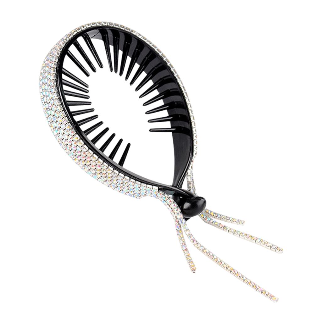 Women Hair Clip Rhinestone Hairpin Hair Claws Ponytail Bun Holder AB Color