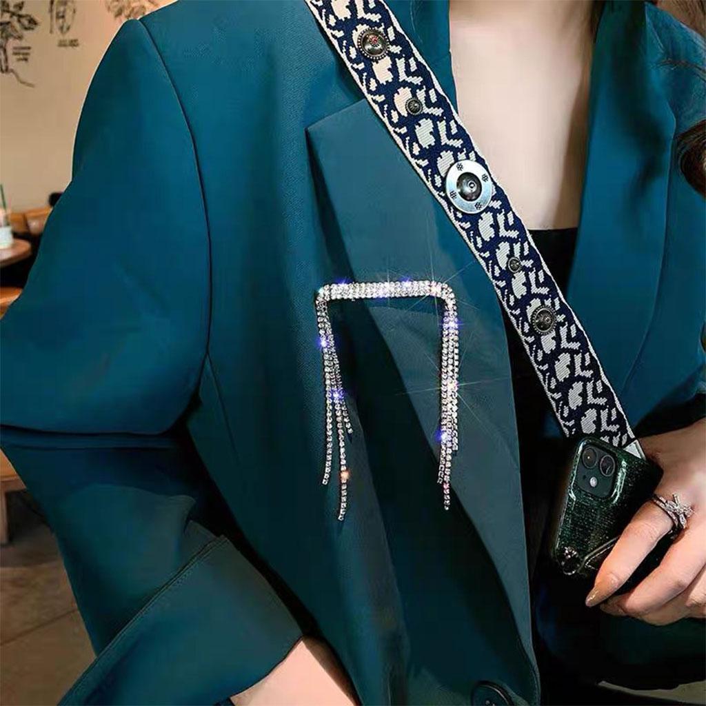 Claw Clips Brooch Crystal Clamp Alloy Tassel Hair Clip for Thin Hair Lady