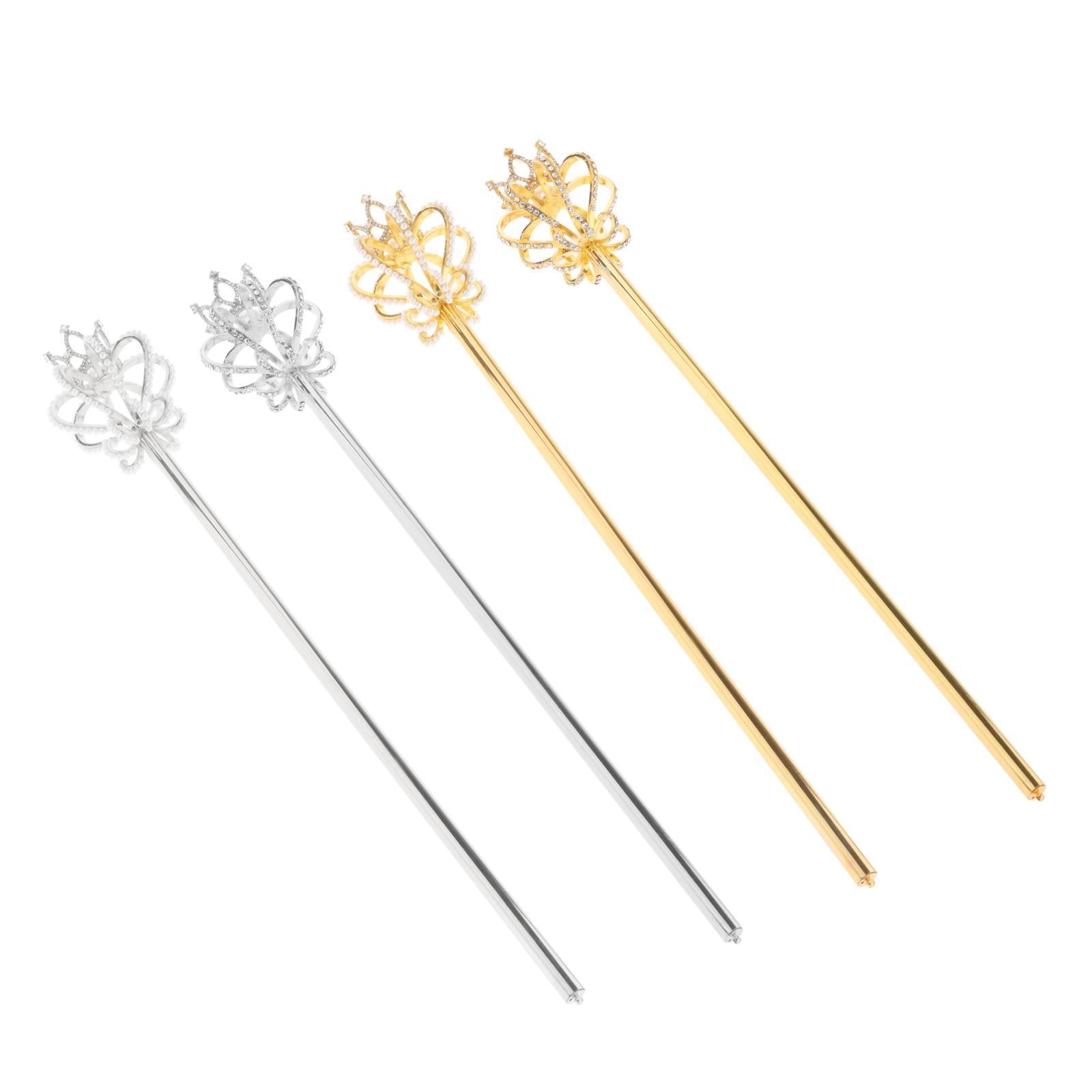 Alloy Fairy Wands Queen Scepter Handheld Props Cosplay Golden rhinestone