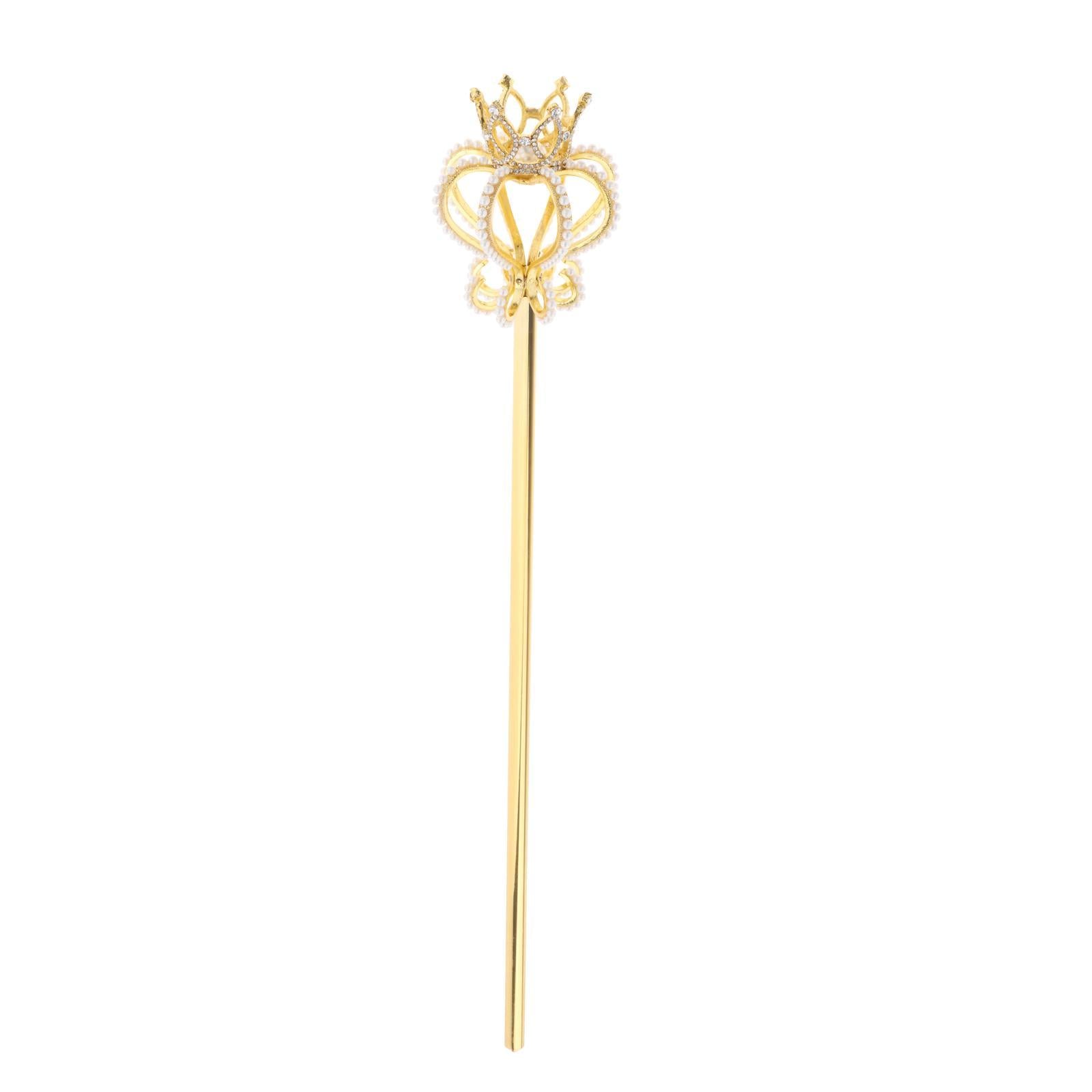 Alloy Fairy Wands Queen Scepter Handheld Props Cosplay Golden pearl