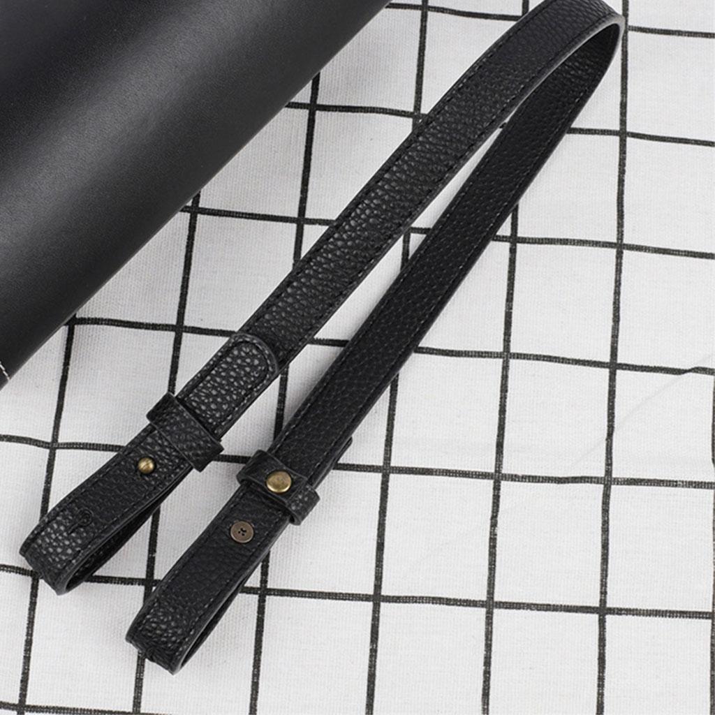 PU Leather Purse Handles DIY Shoulder Bag Replacement Straps Bag Belt Black