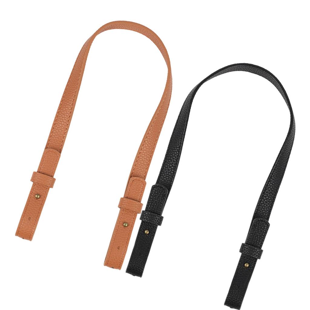 PU Leather Purse Handles DIY Shoulder Bag Replacement Straps Bag Belt Black