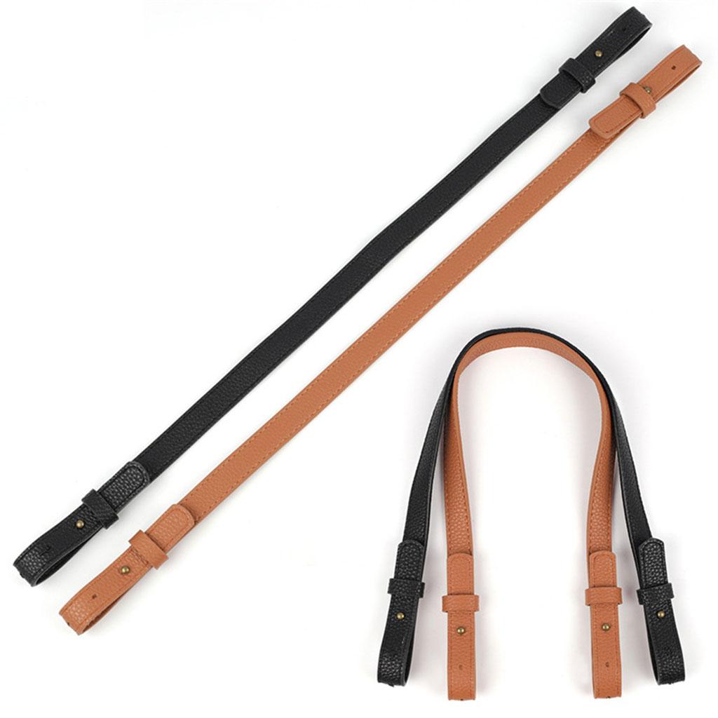 PU Leather Purse Handles DIY Shoulder Bag Replacement Straps Bag Belt Brown