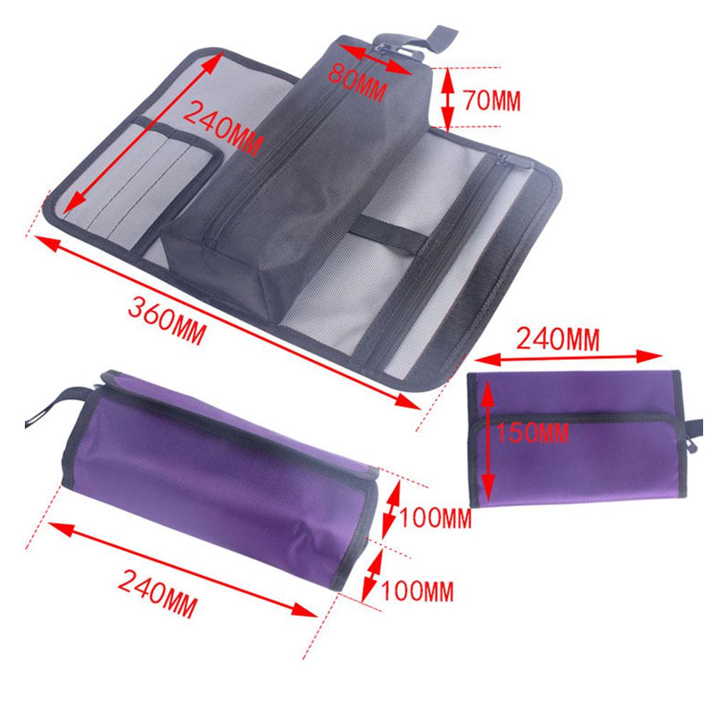 Oxford Fabric Vehicle Kit Bag Organizer Folding Roll Bags for Repair Gadget Purple