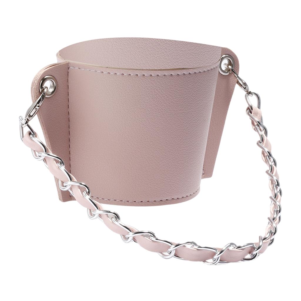 PU Leather Cup Sleeve Covers Beverage Carrier Hot Cold Drink Outdoor pink