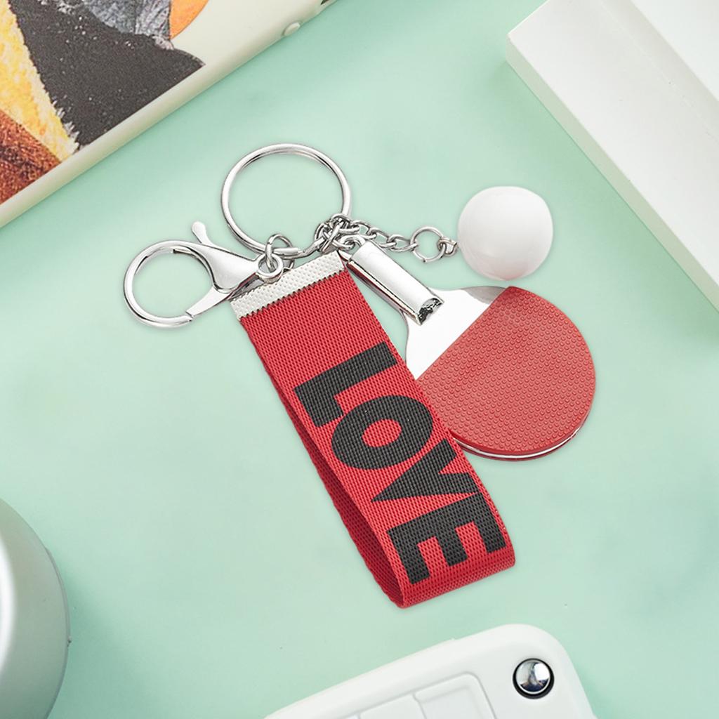 Table Tennis Keychains Key Ring Charm Key Chain Wallet Car Keys Red Red