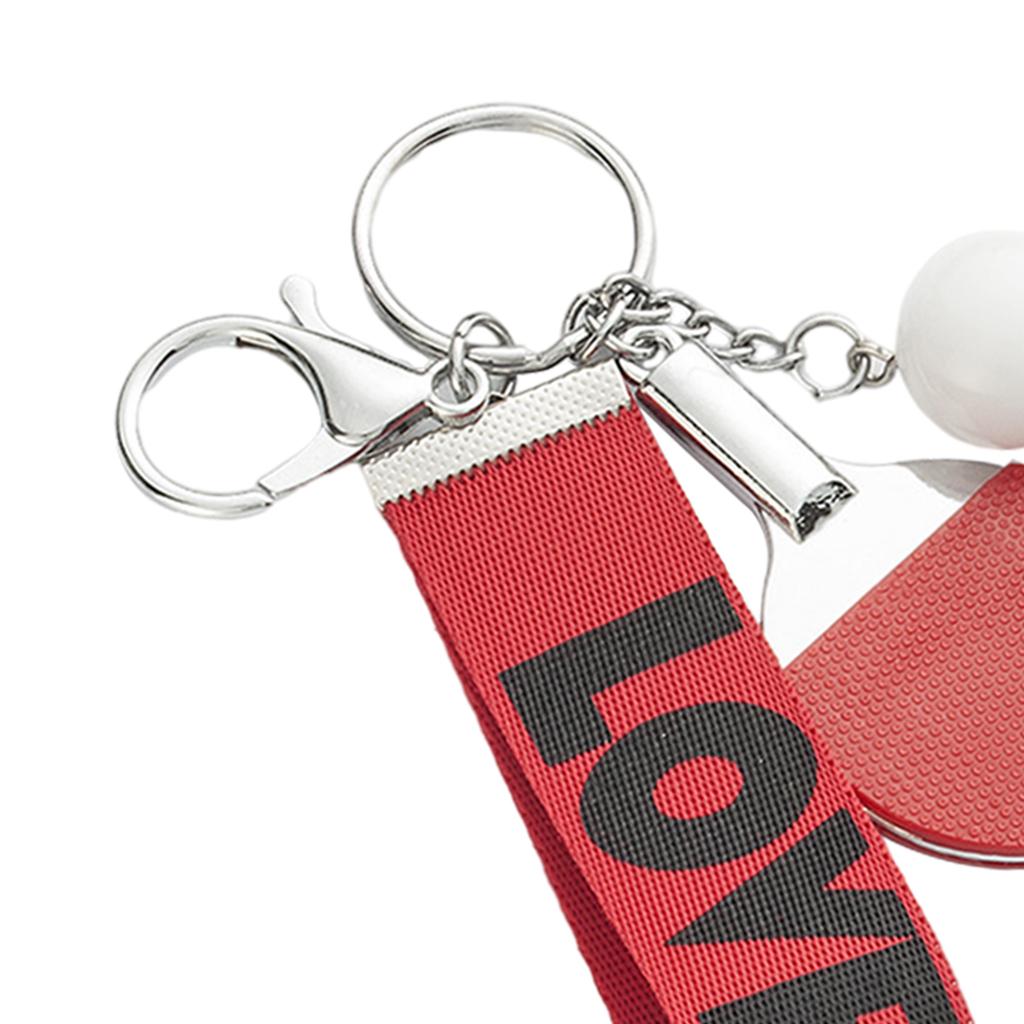 Table Tennis Keychains Key Ring Charm Key Chain Wallet Car Keys Red Red
