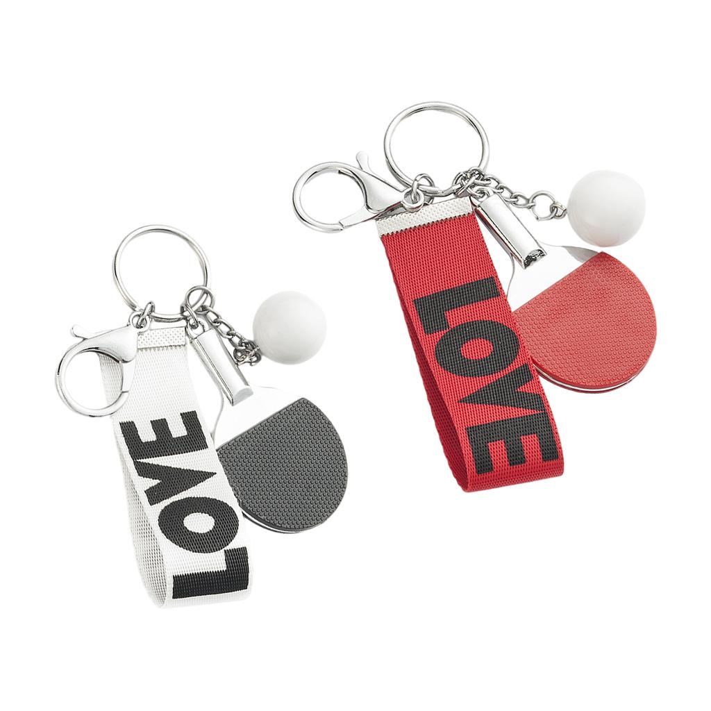 Table Tennis Keychains Key Ring Charm Key Chain Wallet Car Keys Red Red
