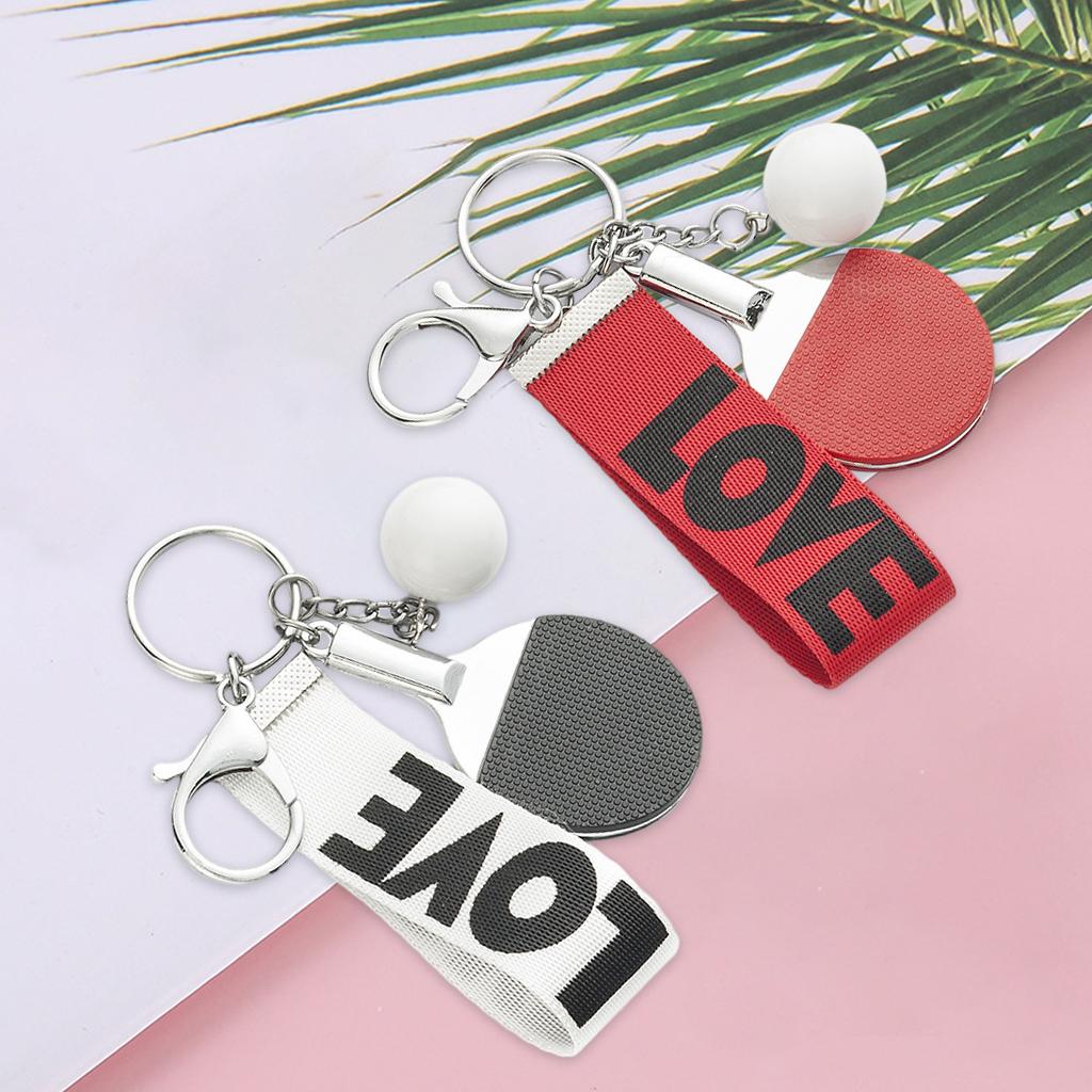 Table Tennis Keychains Key Ring Charm Key Chain Wallet Car Keys Red Red