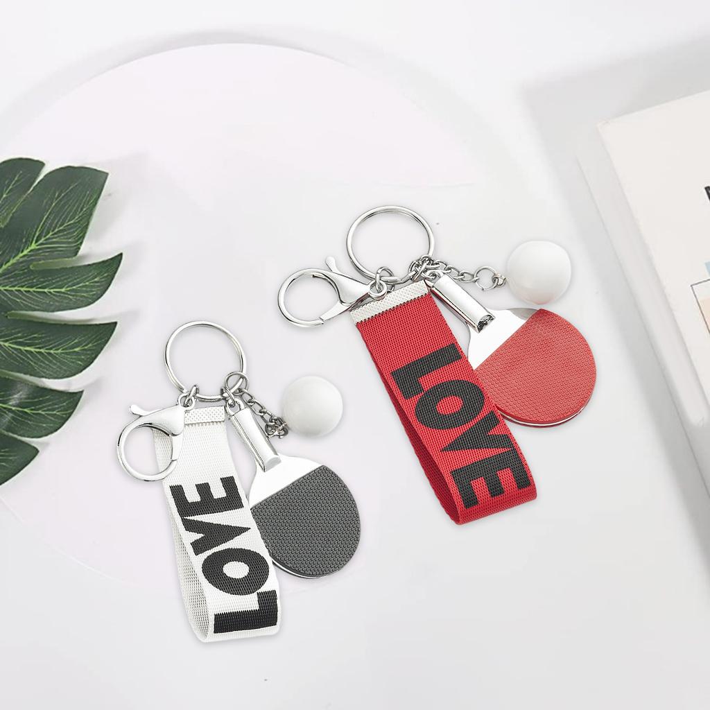 Table Tennis Keychains Key Ring Charm Key Chain Wallet Car Keys Red Red