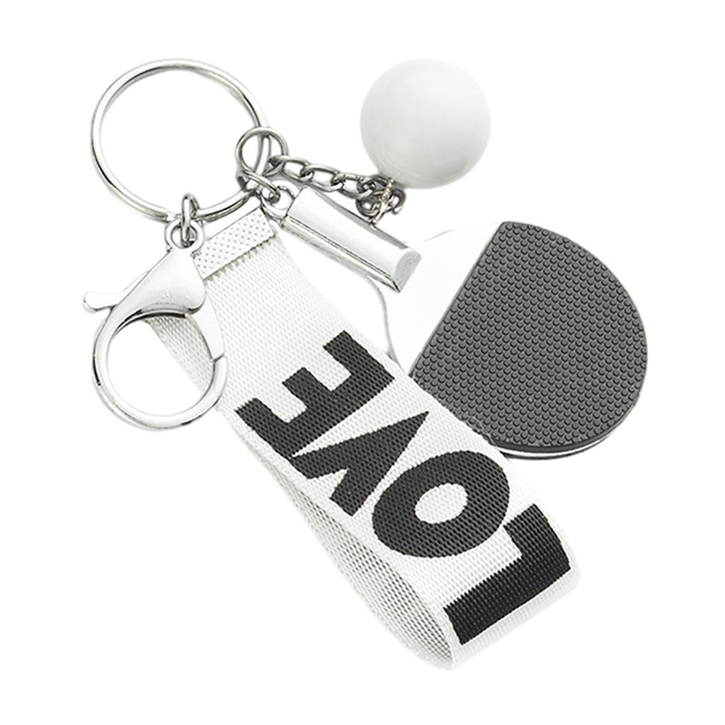 Table Tennis Keychains Key Ring Charm Key Chain Wallet Car Keys White Black