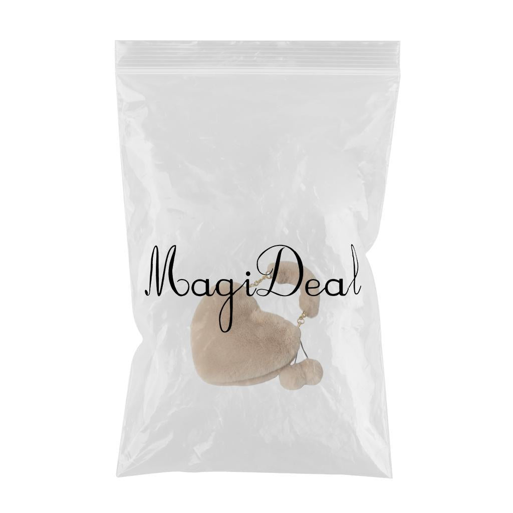 Stylish Women's Faux Fur Handbag Plush Furry Top-Handle Tote Shoulder Bag Khaki