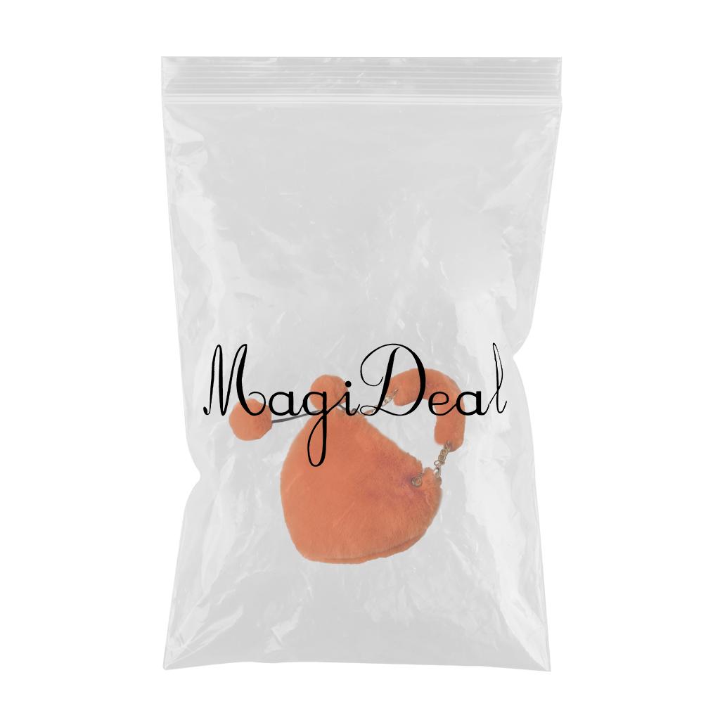 Stylish Women's Faux Fur Handbag Plush Furry Top-Handle Tote Shoulder Bag Orange