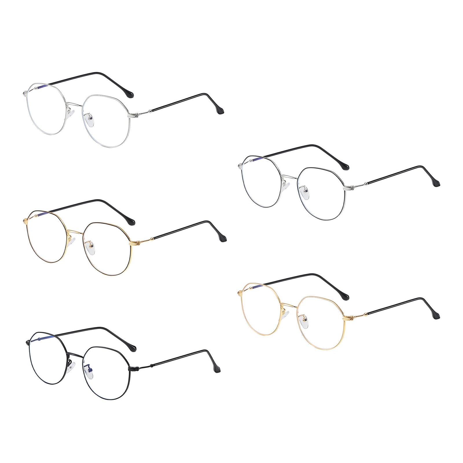 Irregular Glasses Clear Flat Lens Anti Blue Light for Men/Women black