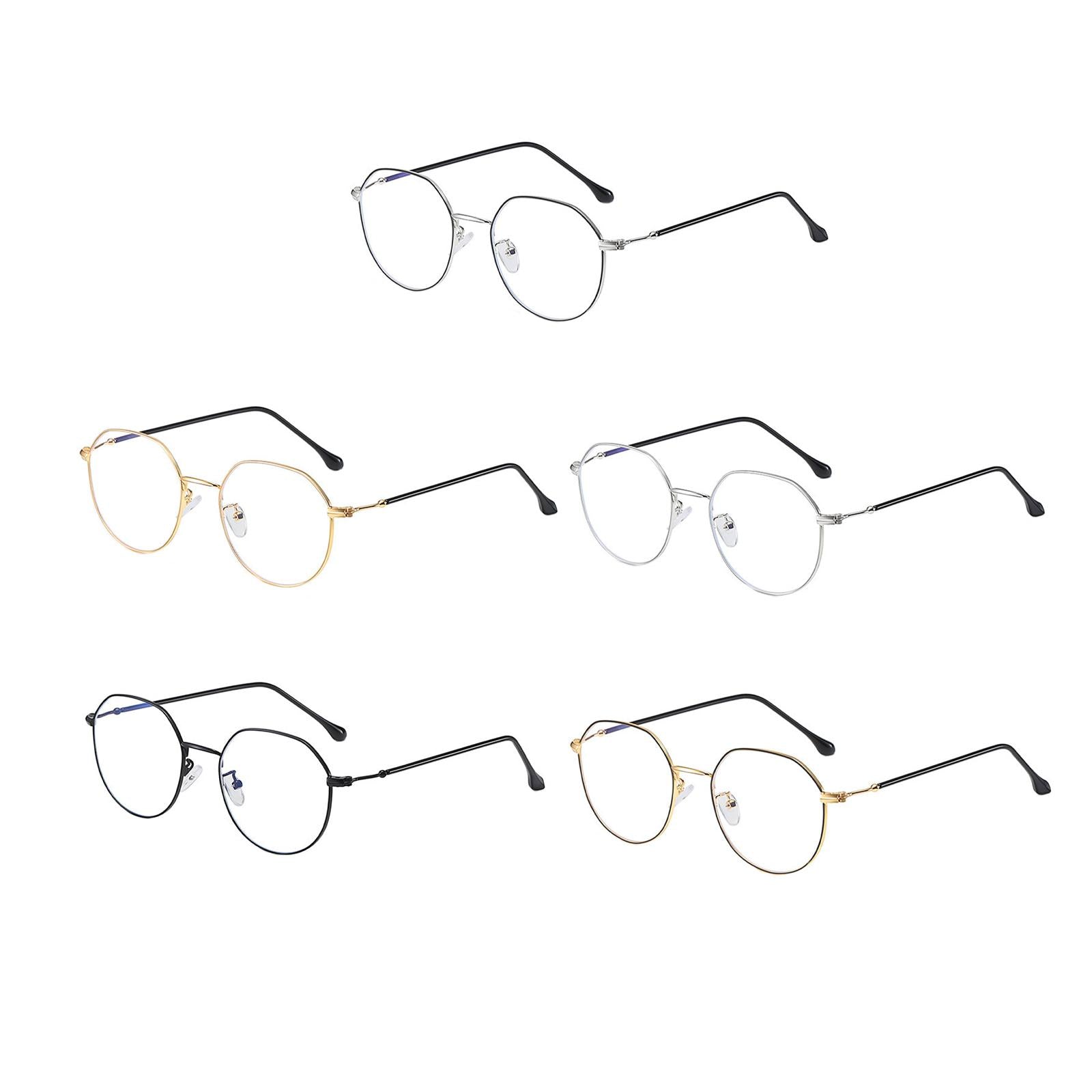 Irregular Glasses Clear Flat Lens Anti Blue Light for Men/Women black