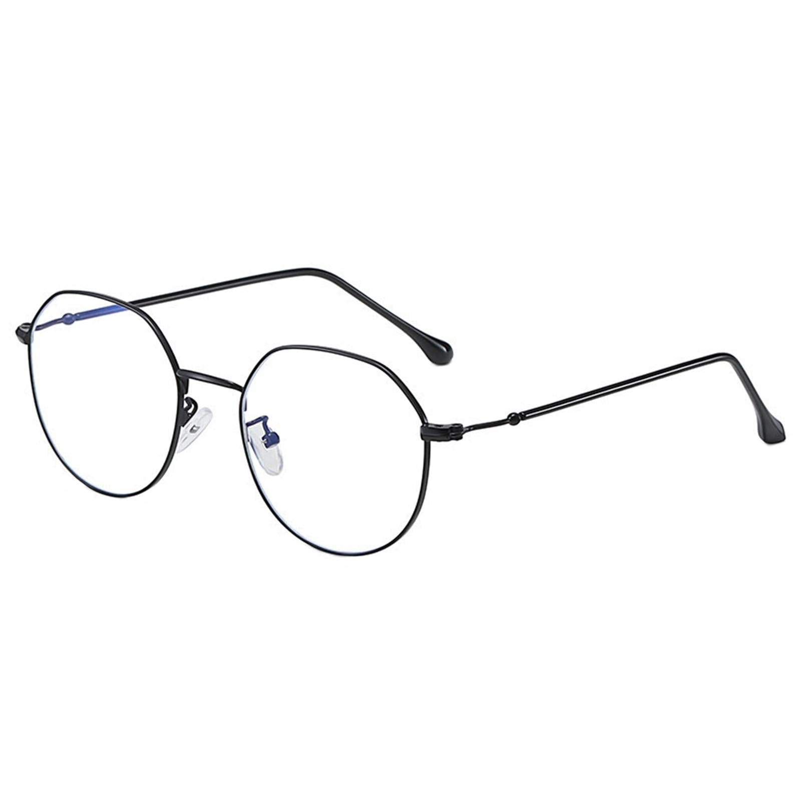 Irregular Glasses Clear Flat Lens Anti Blue Light for Men/Women black