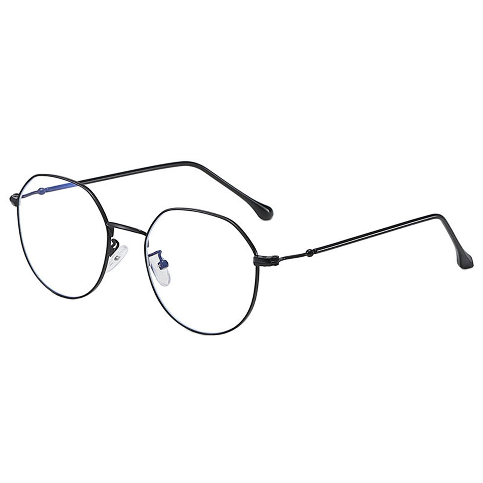 Irregular Glasses Clear Flat Lens Anti Blue Light for Men/Women black