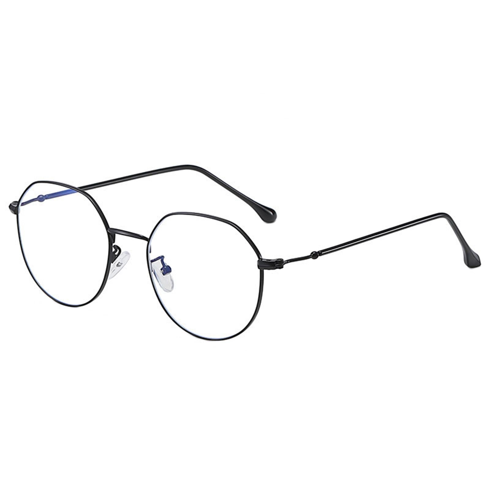 Irregular Glasses Clear Flat Lens Anti Blue Light for Men/Women black