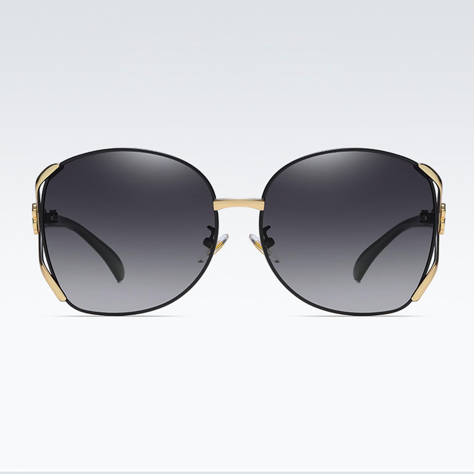 Classic Sun Glasses Fashion UV400 Ladies Large Frame Polarized Sunglasses Black Gray