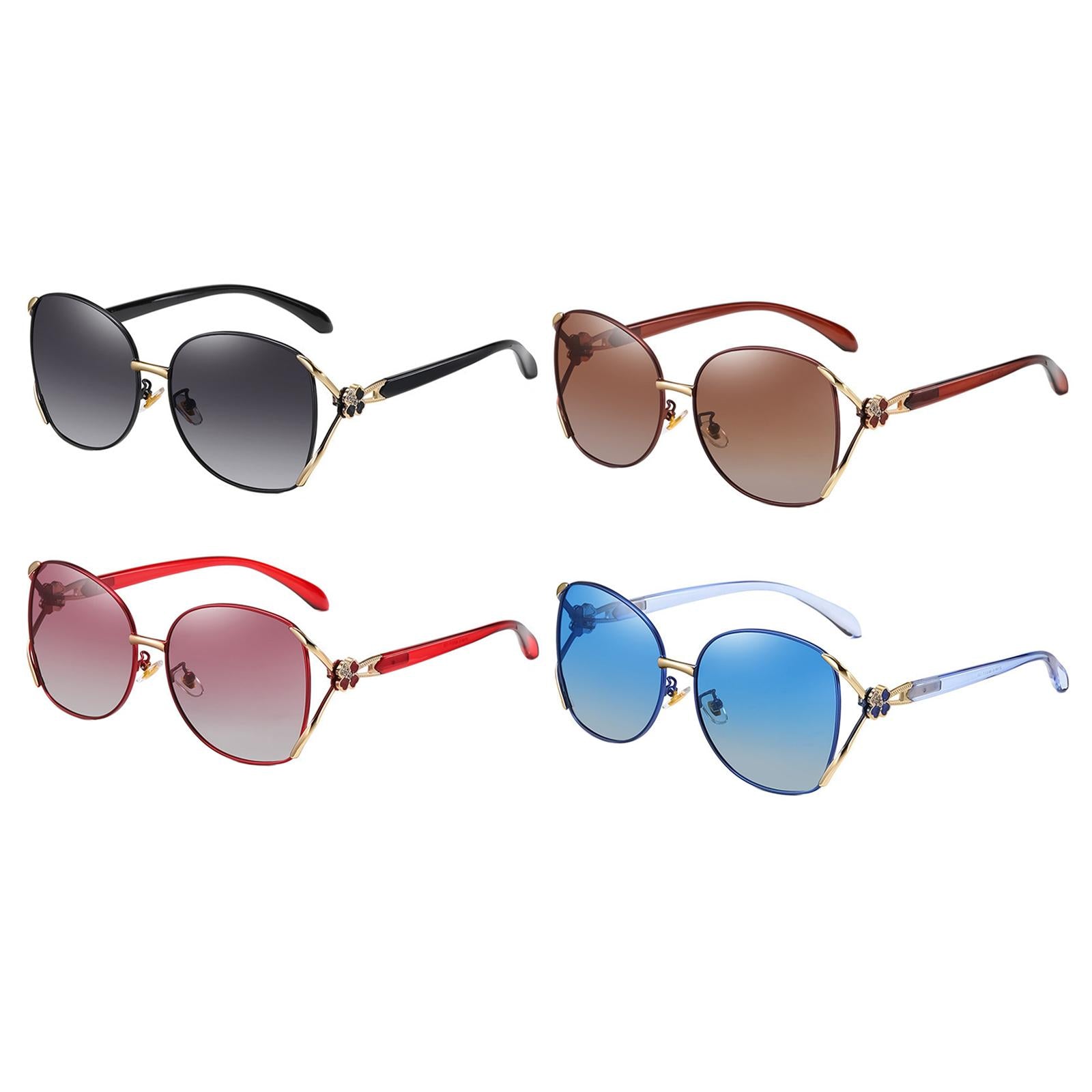Classic Sun Glasses Fashion UV400 Ladies Large Frame Polarized Sunglasses Black Gray