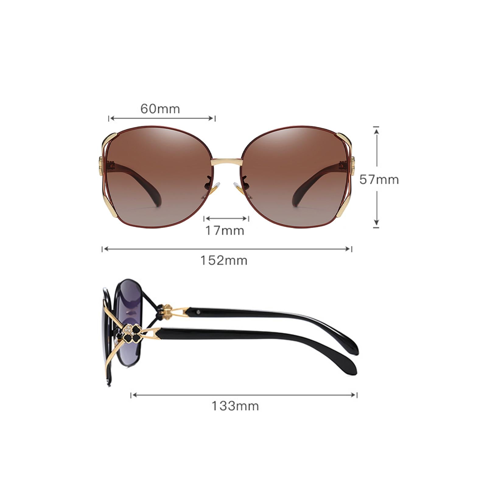 Classic Sun Glasses Fashion UV400 Ladies Large Frame Polarized Sunglasses Brown