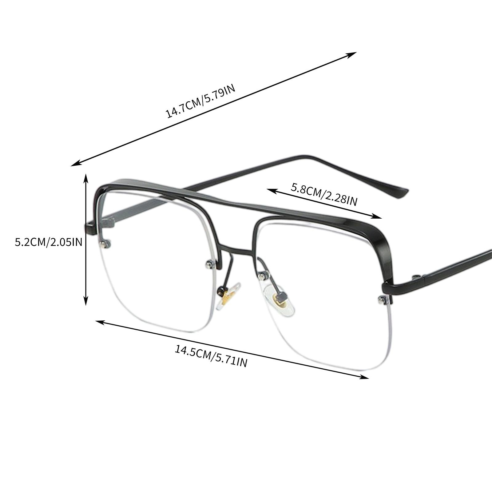 Womens Square Sunglasses Oversized Metal Frame UV Protection Chic Eyewear Black