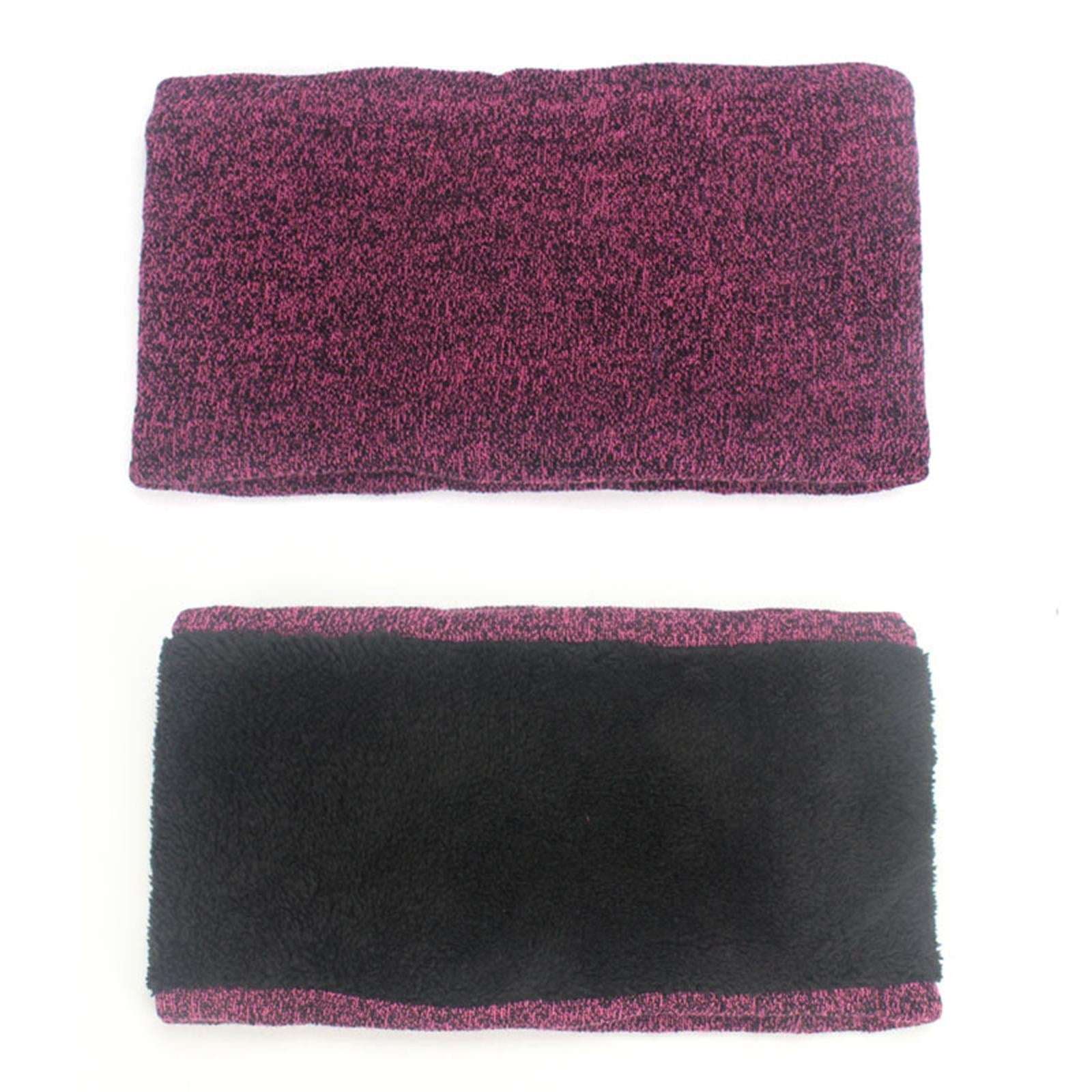 Women Winter Beanie Hat Scarf Hat Knitted Gloves Fleece Lining Rose red