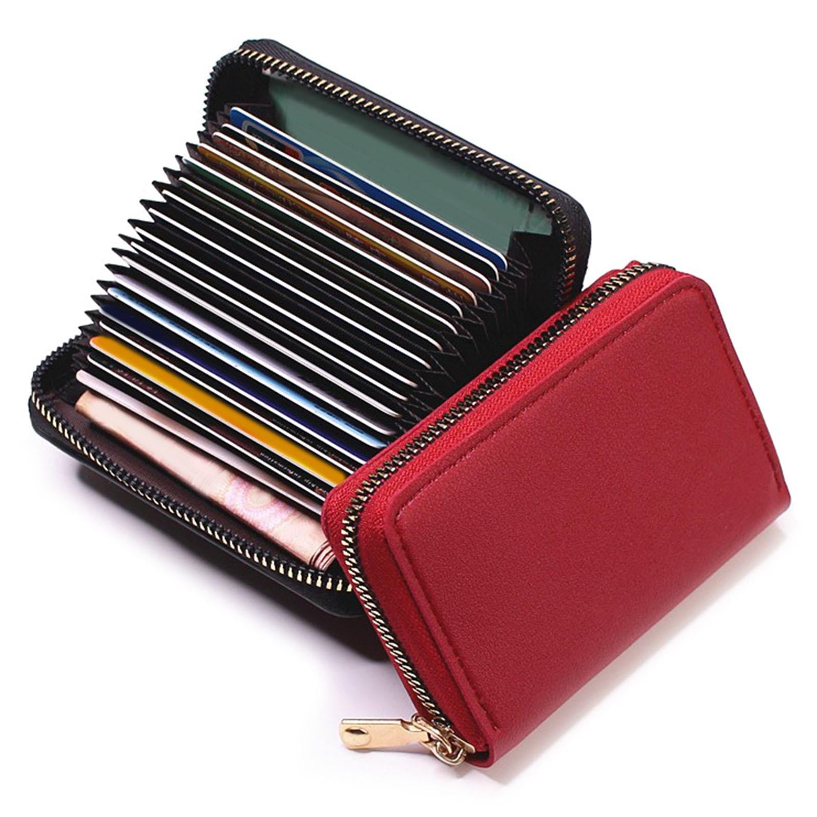 Fashion Men Woman PU Leather Money Clip Wallet Credit Card ID Holder red