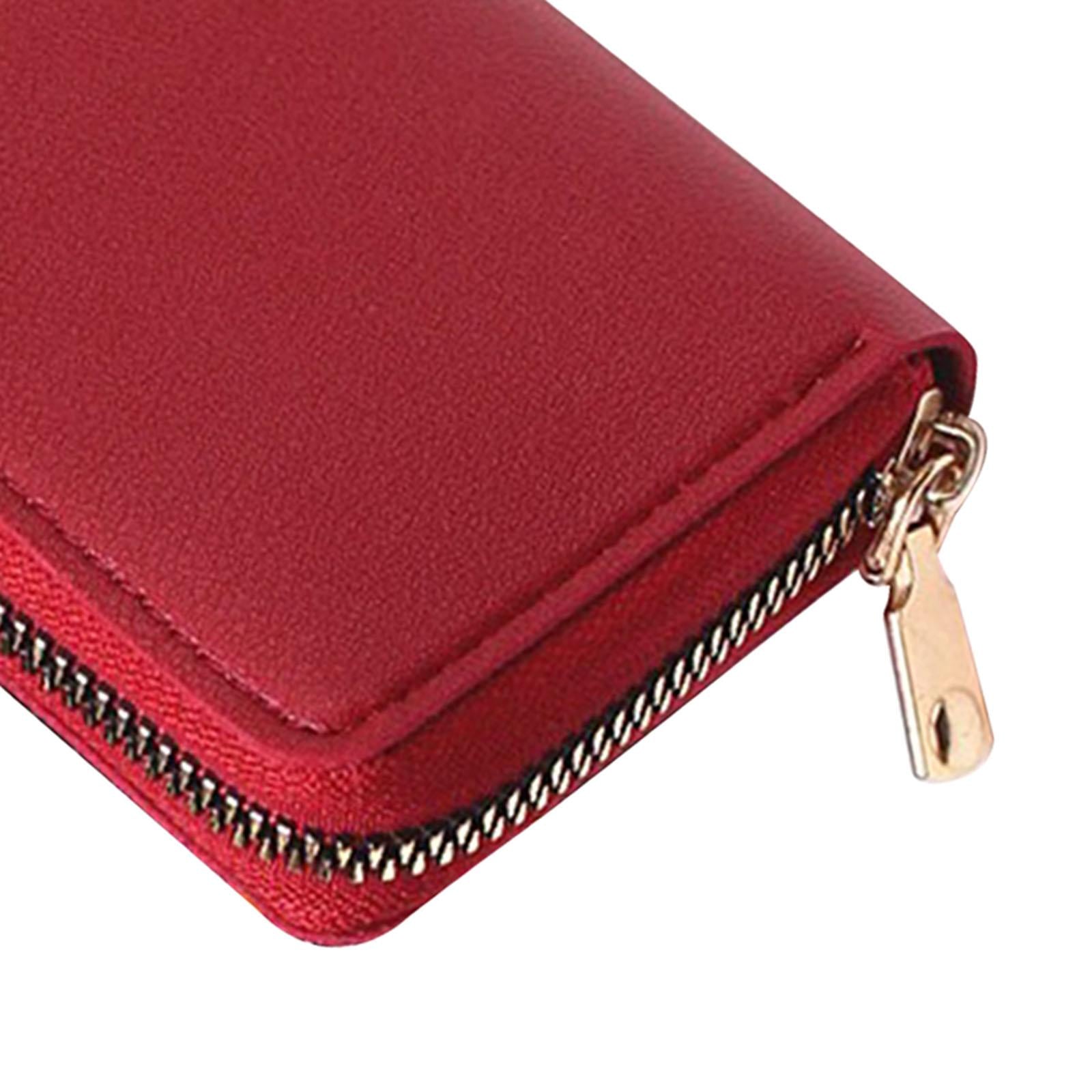 Fashion Men Woman PU Leather Money Clip Wallet Credit Card ID Holder red