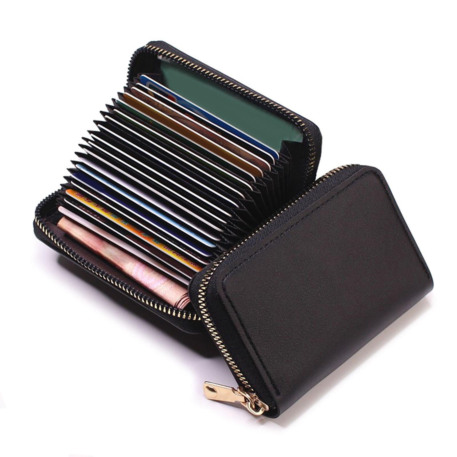 Fashion Men Woman PU Leather Money Clip Wallet Credit Card ID Holder black