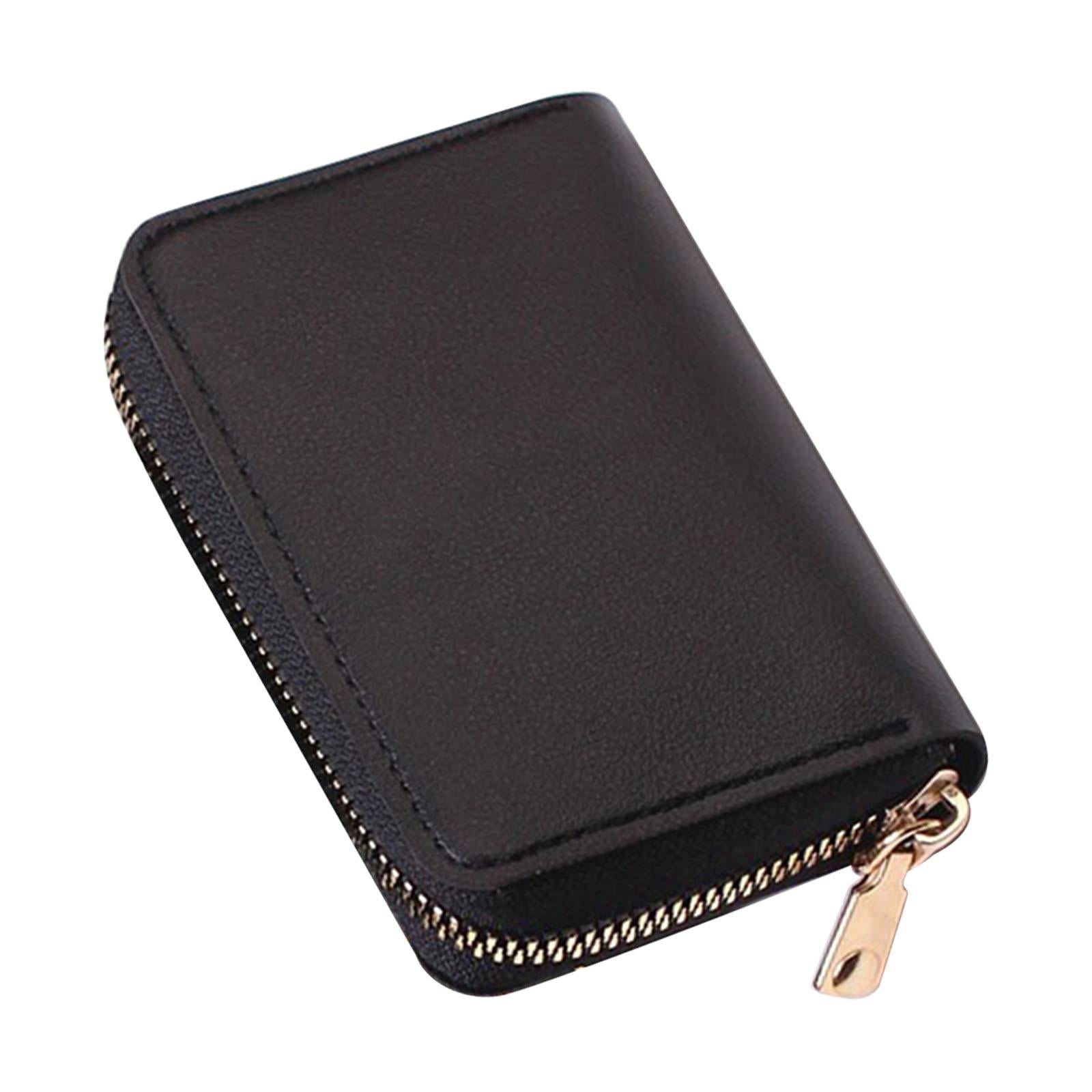 Fashion Men Woman PU Leather Money Clip Wallet Credit Card ID Holder black