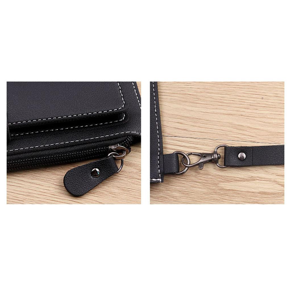 Women Long Wallet Leather Credit Card Holder Coin Purse Large Capacity Black