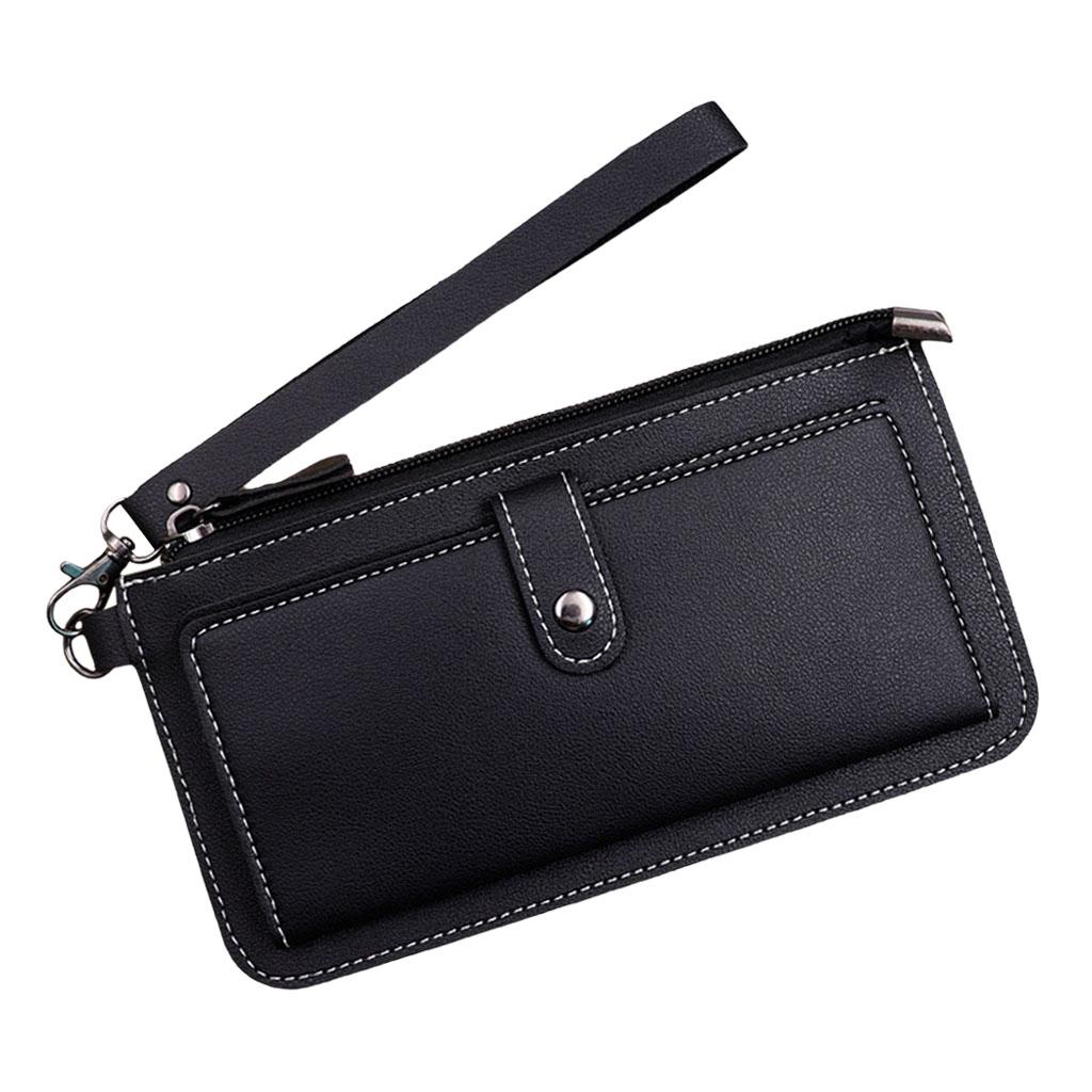 Women Long Wallet Leather Credit Card Holder Coin Purse Large Capacity Black