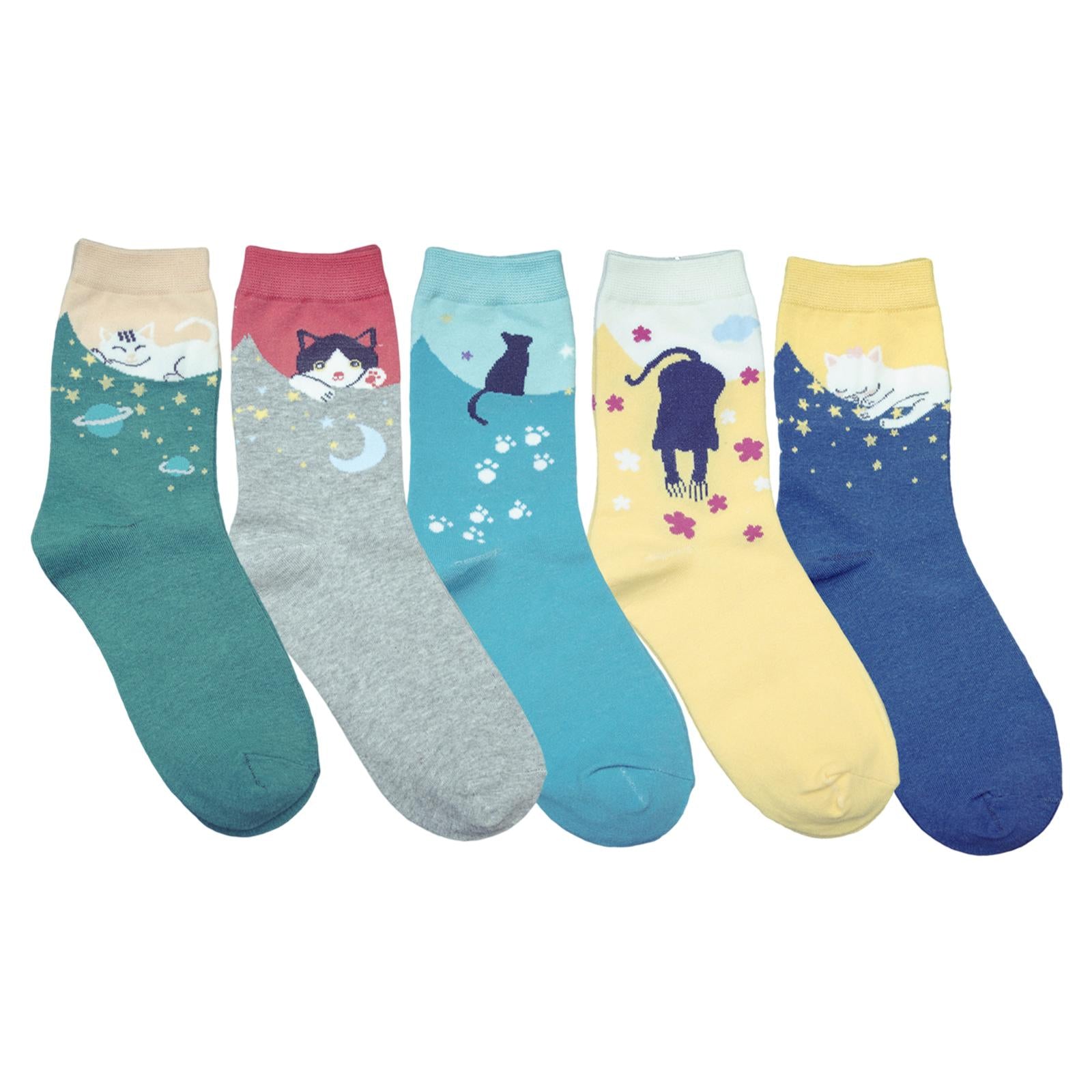 Animal Funny Socks Women Breathable Socks Cartoon Cat Novelty Cotton Gifts