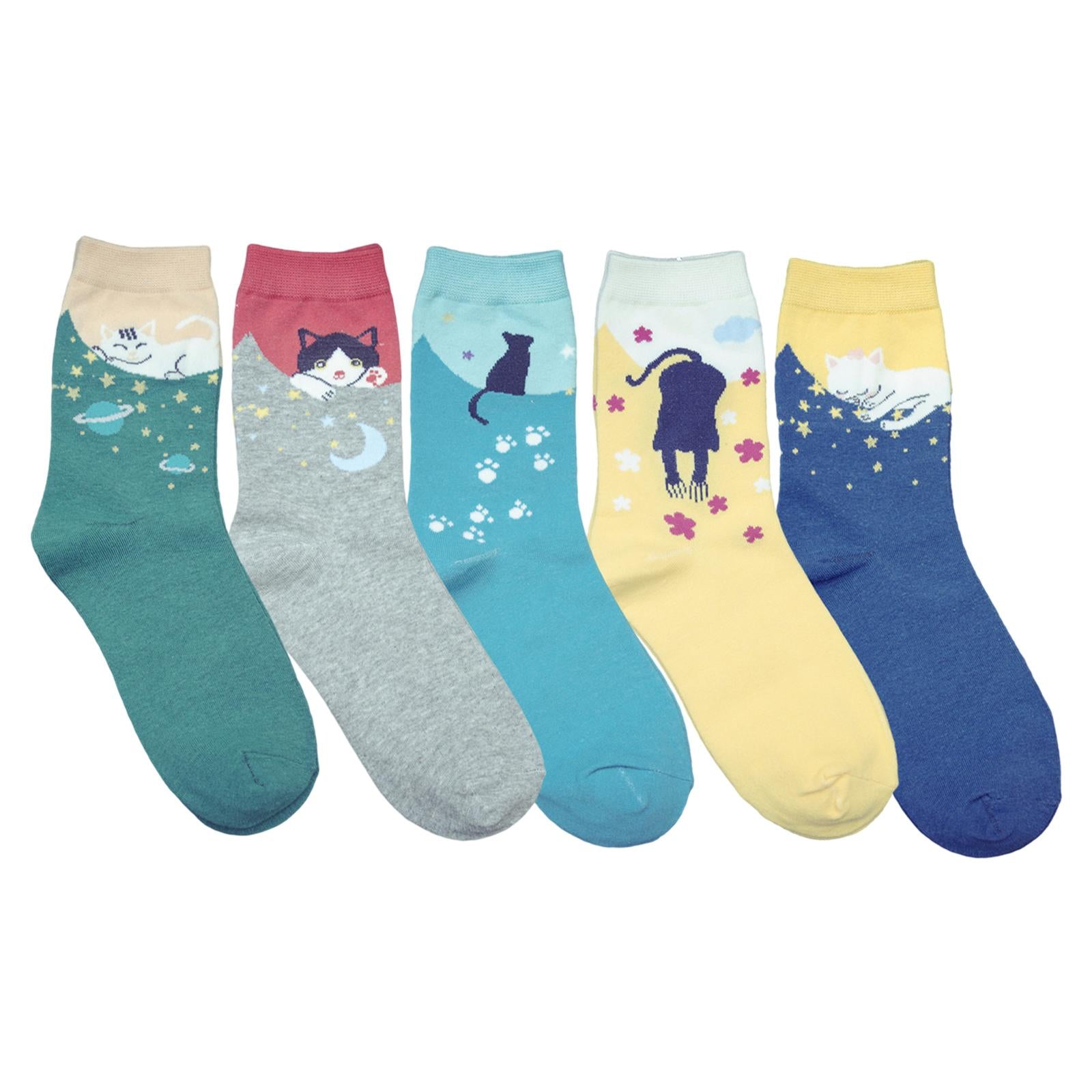 Animal Funny Socks Women Breathable Socks Cartoon Cat Novelty Cotton Gifts